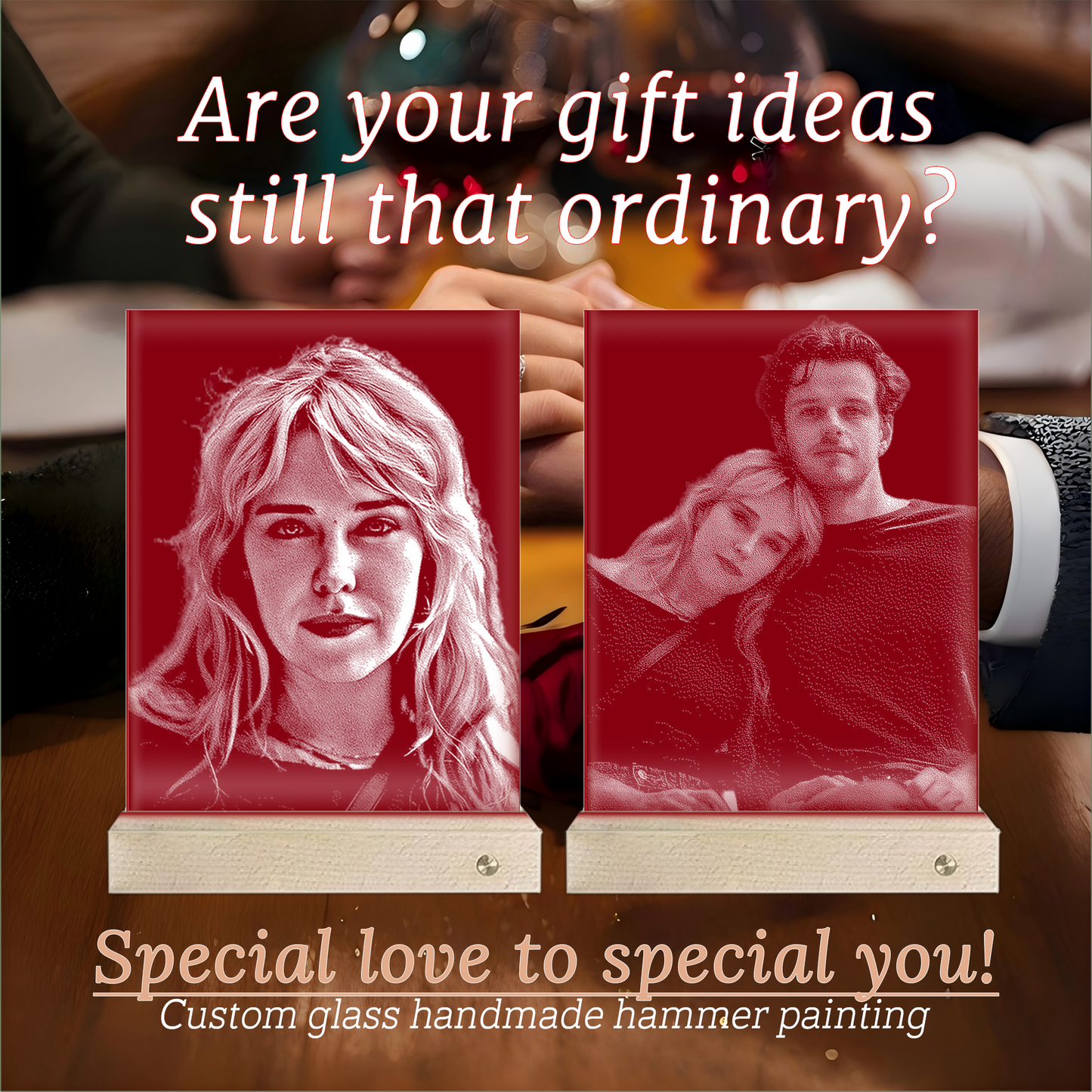 Private customization, handmade glass painting, commemorative gifts, customized for love, romantic to death